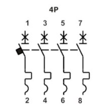 Схема принципиальная выключателя FB1-63 ECO 4P B3